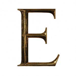 Reclaimed Cast Bronze Letter "E", Cincinnati, OH-0