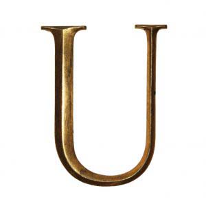 Reclaimed Cast Bronze Letter "U", Cincinnati, OH-0