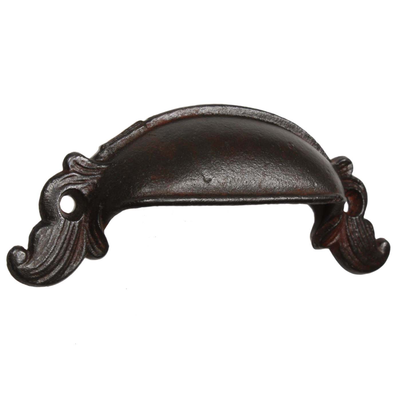 Antique Bin Pulls with Stylized Foliate Design, c.1880s
