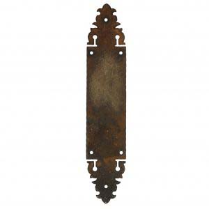 Antique Cast Iron Push Plate with Fleur-De-Lis
