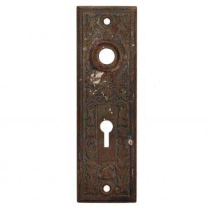 Antique Eastlake Doorplates with Leaves, Late 19th Century
