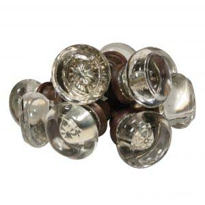 SOLD Antique Round Glass Door Knob Sets-0