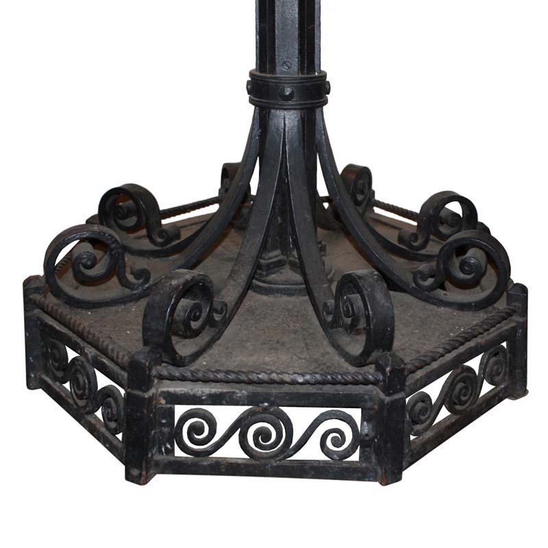 Antique Hand-Wrought Iron Lamp Post and Coat Rack, Downtown Nashville Hotel