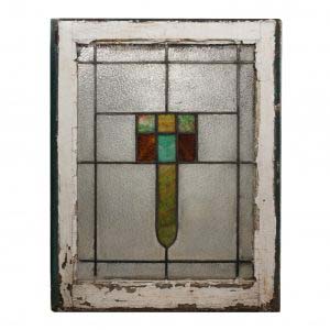 Antique American Arts & Crafts Stained Glass Window -0