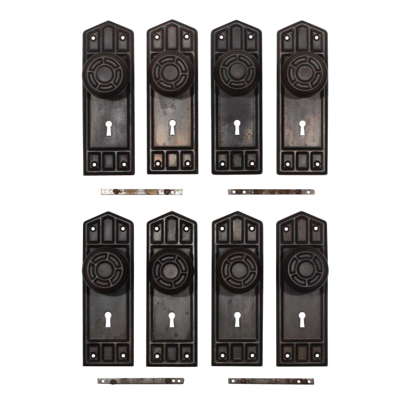 Antique Mission Door Hardware Sets with Doorknobs & Plates, Early 1900’s