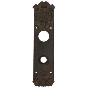 Neoclassical Cast Iron Entry Backplates, Antique Hardware