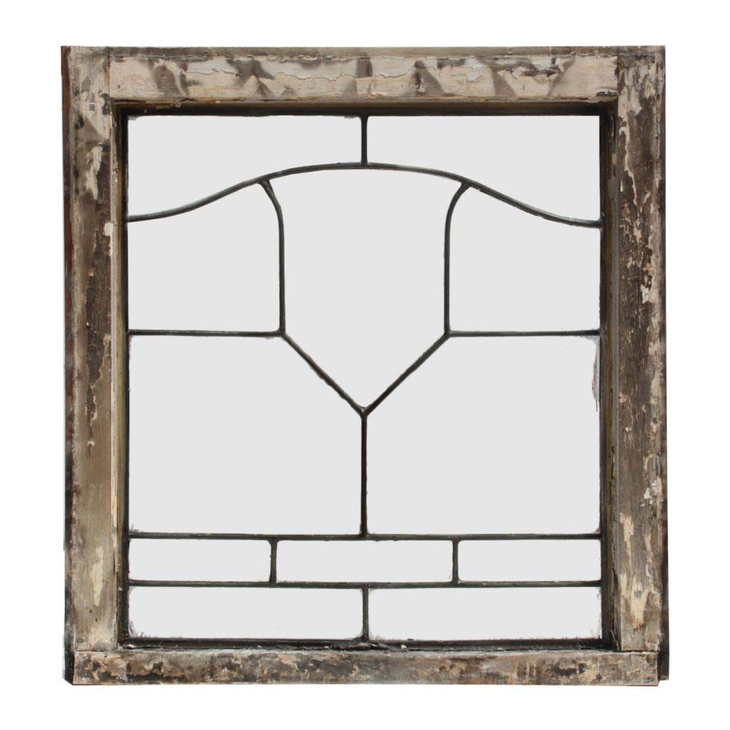 Antique American Leaded Glass Windows, Shield