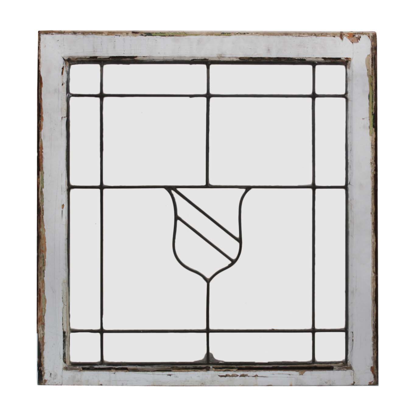 Antique American Leaded Glass Windows, Shield