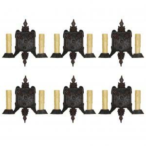 Tudor Double-Arm Sconces, Antique Lighting-0