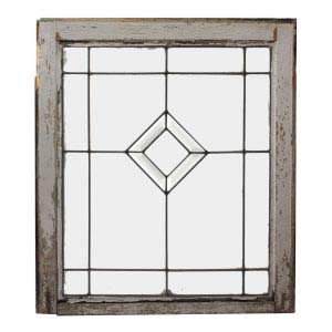 Antique American Beveled and Leaded Glass Window, Early 1900s
