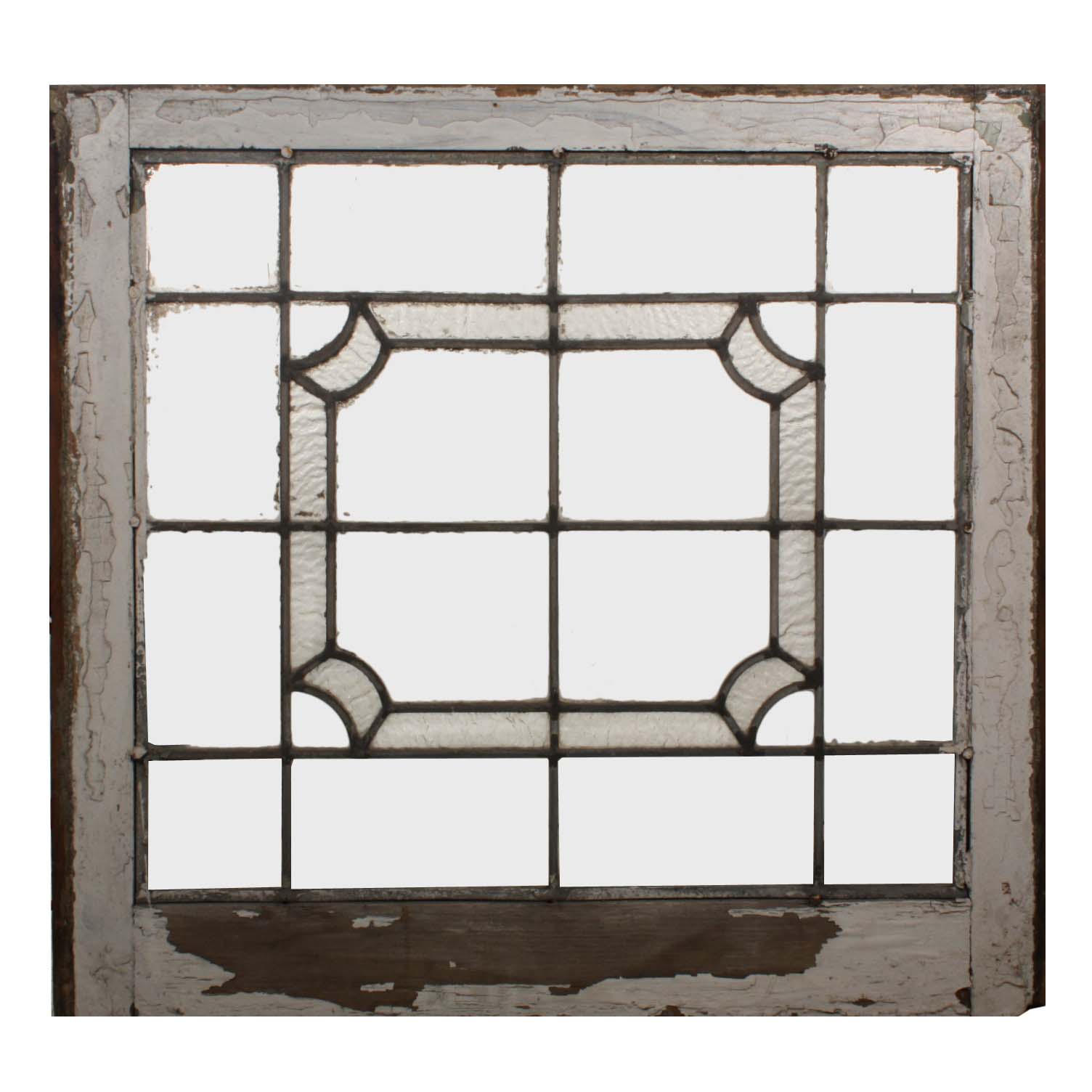 Antique American Leaded Glass Window, Early 1900s-59379