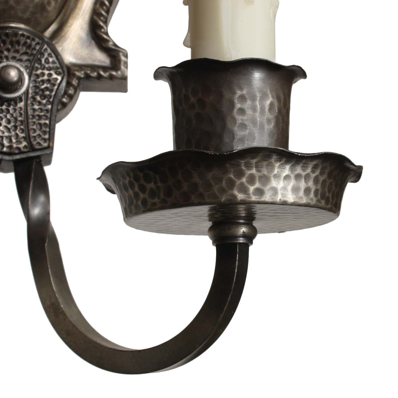 Tudor Sconce Pair in Darkened Nickel, Antique Lighting-59404