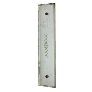 Antique Mirrored Push Plate, Wheel Cut Flower-0