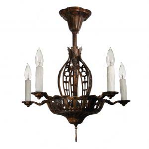 Antique Semi Flush Chandelier, Early 1900s-0