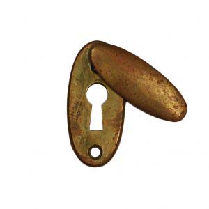 Antique Cast Brass Swinging Keyhole Escutcheons-0