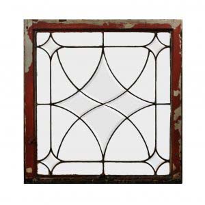 Antique American Leaded and Beveled Glass Window, Early 1900s-0