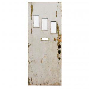Salvaged 34” Plank Door with Beveled Glass-0