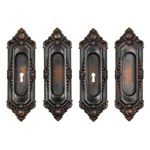 Antique "St. Julien" Pocket Door Plate Pairs by Russell & Erwin, c. 1909-0