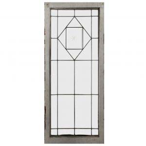 Antique American Beveled & Leaded Glass Window, Hand-Cut Star-0