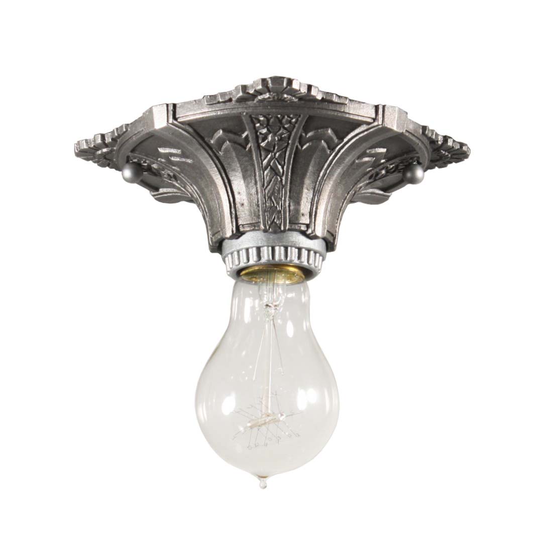 SOLD Art Deco Exposed Bulb Flush Mount Fixtures by Lincoln Co, Antique Lighting-62870