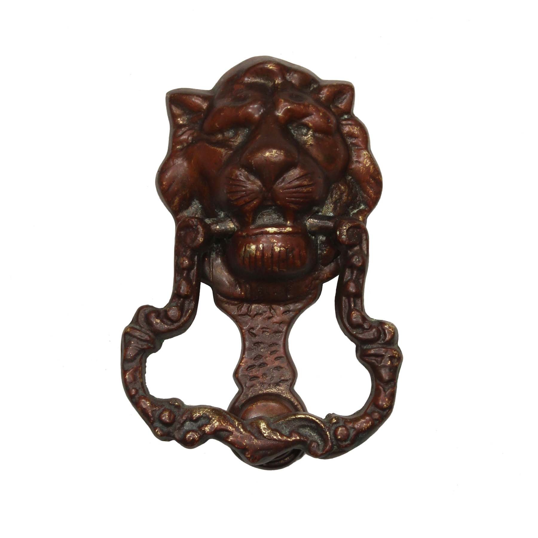 SOLD Antique Cast Bronze Lion Door Knocker, C. 1910 -0