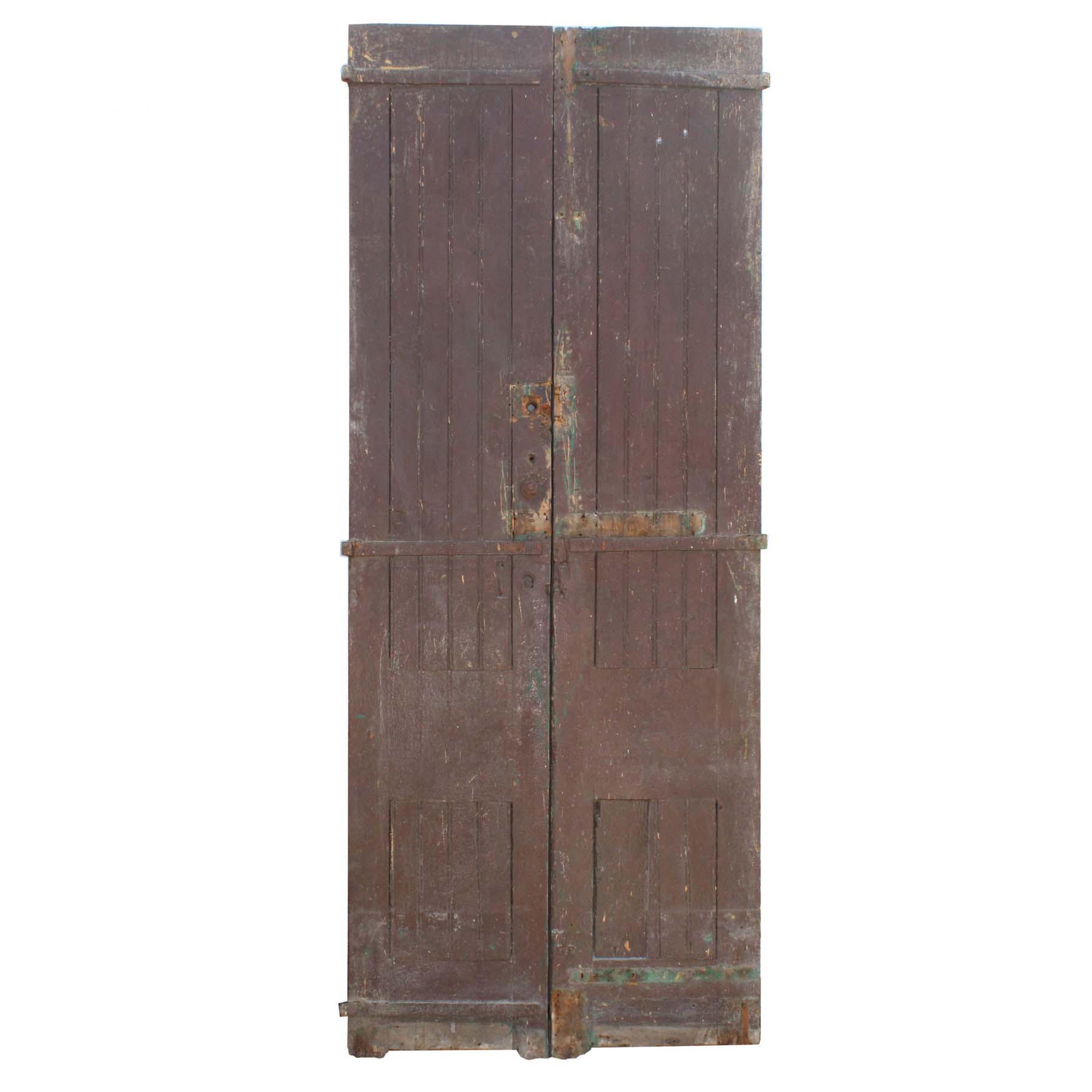 Old Salvaged Wood Door Pair from France, 19th Century-63666