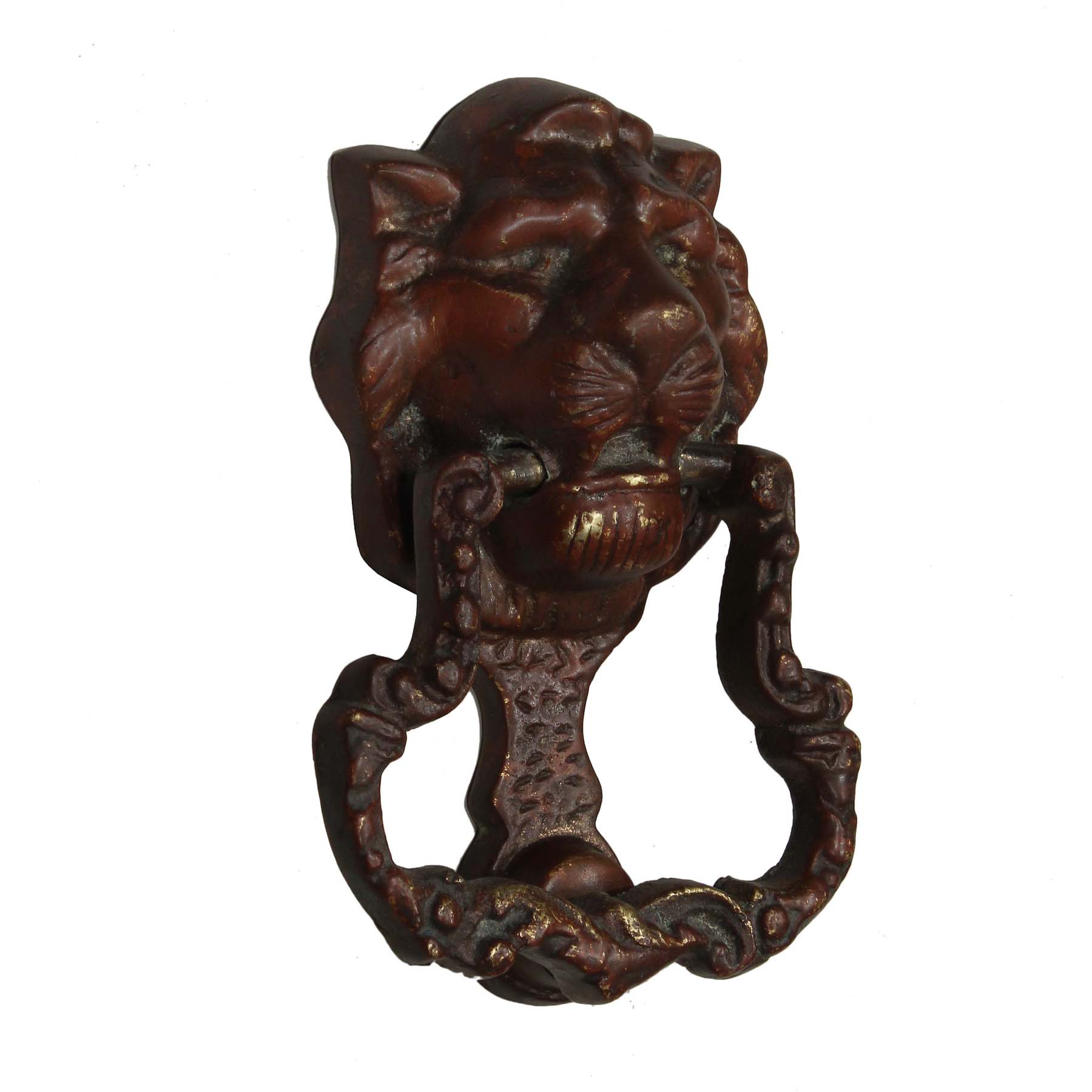 SOLD Antique Cast Bronze Lion Door Knocker, C. 1910 -63707