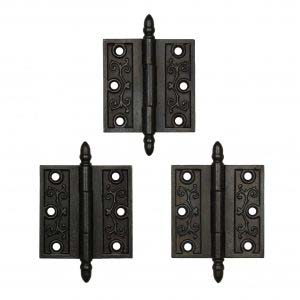 Antique Decorative Eastlake 3-1/2” Hinges with Hearts and Volutes-0