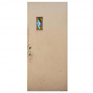 Reclaimed 36” Old Door with Stained Glass