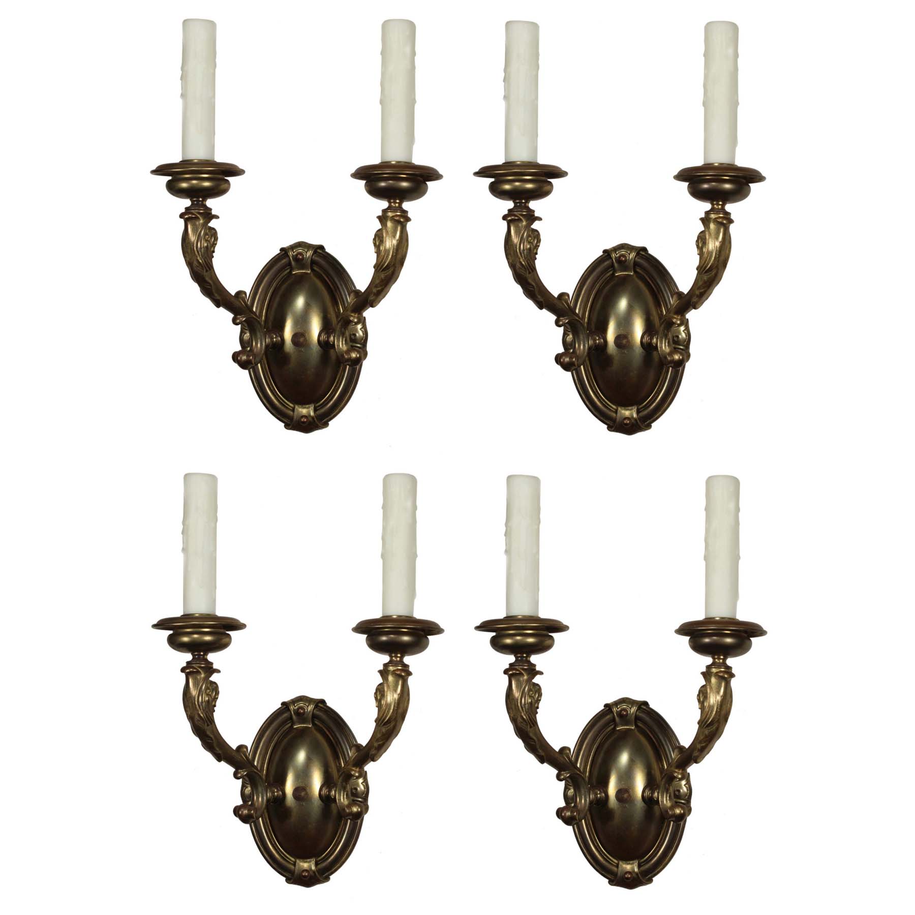 Antique Neoclassical Style Bronze Figural Sconce Pairs by E.F Caldwell-0