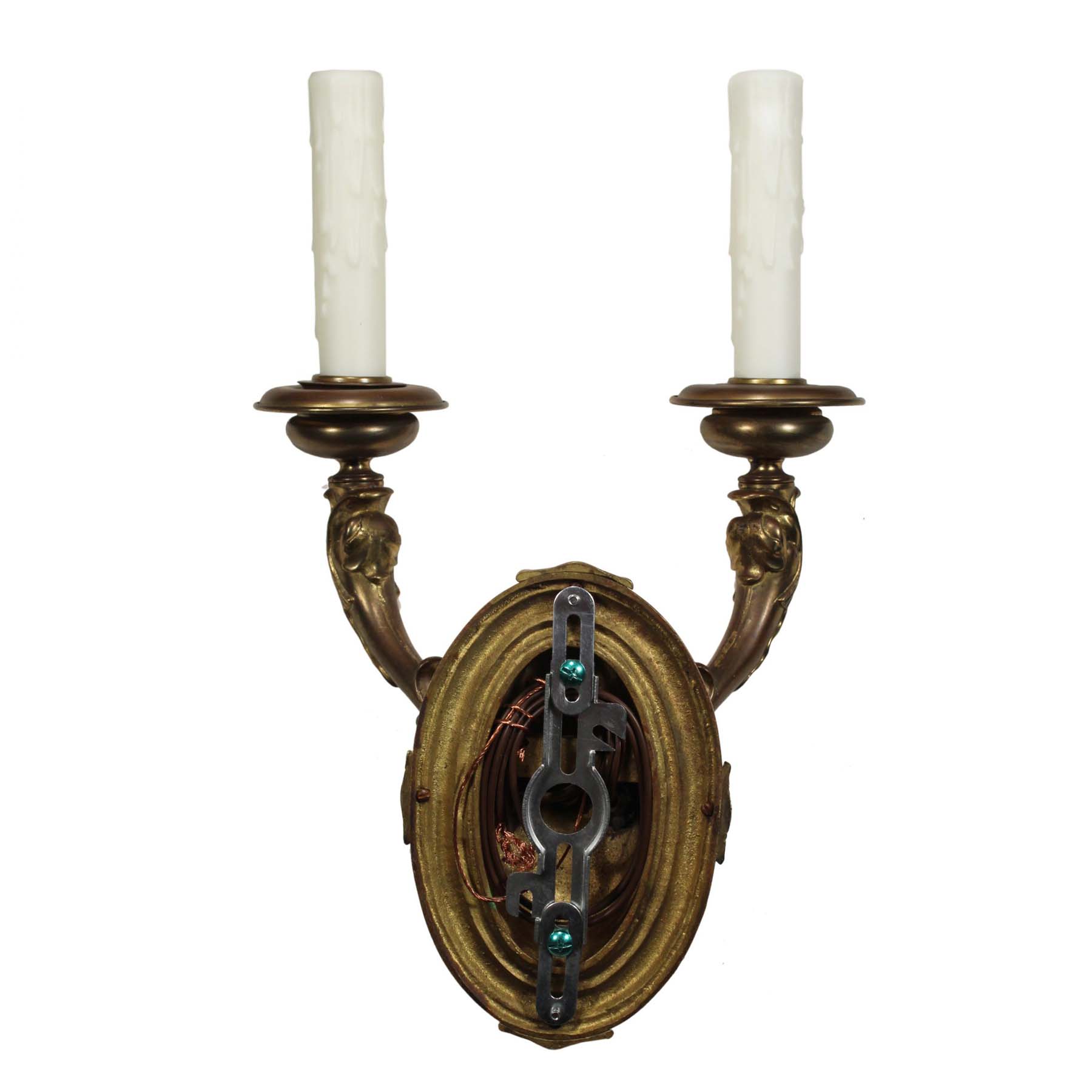 Antique Neoclassical Style Bronze Figural Sconce Pairs by E.F Caldwell-64331