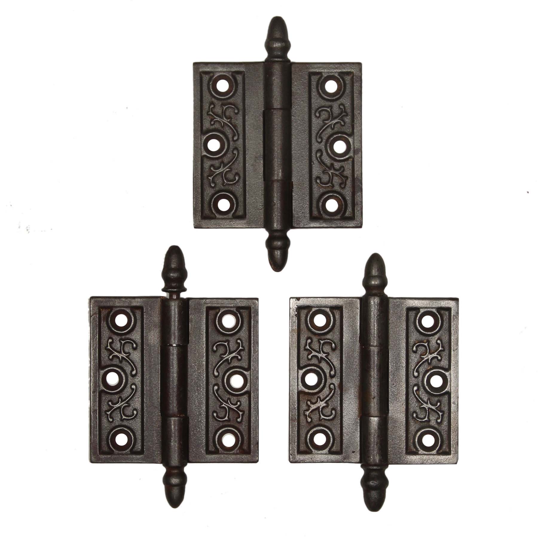 Antique Decorative Eastlake 3” Hinges with Volutes-64810