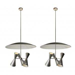 Substantial Mid-century Modern Lighting with Reflectors-0