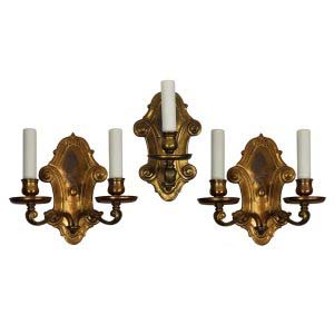 Set of Three Antique Sconces by E.F. Caldwell-0