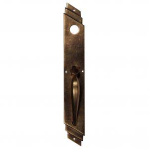 Antique Art Deco Cast Bronze Exterior Handle-0