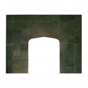 Rare Antique Fireplace Tile Set by Rookwood, Glazed Green-0