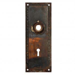 Salvaged Antique Neoclassical Egg-&-Dart Door Backplates, Early 1900s-0