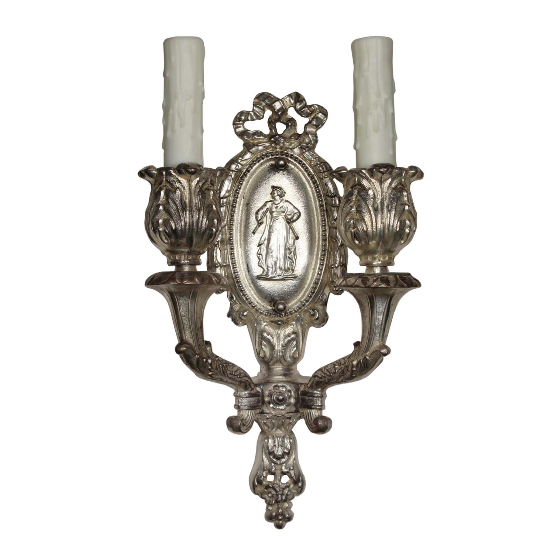 Pairs of Antique Neoclassical Figural Sconces by Baldinger-66587