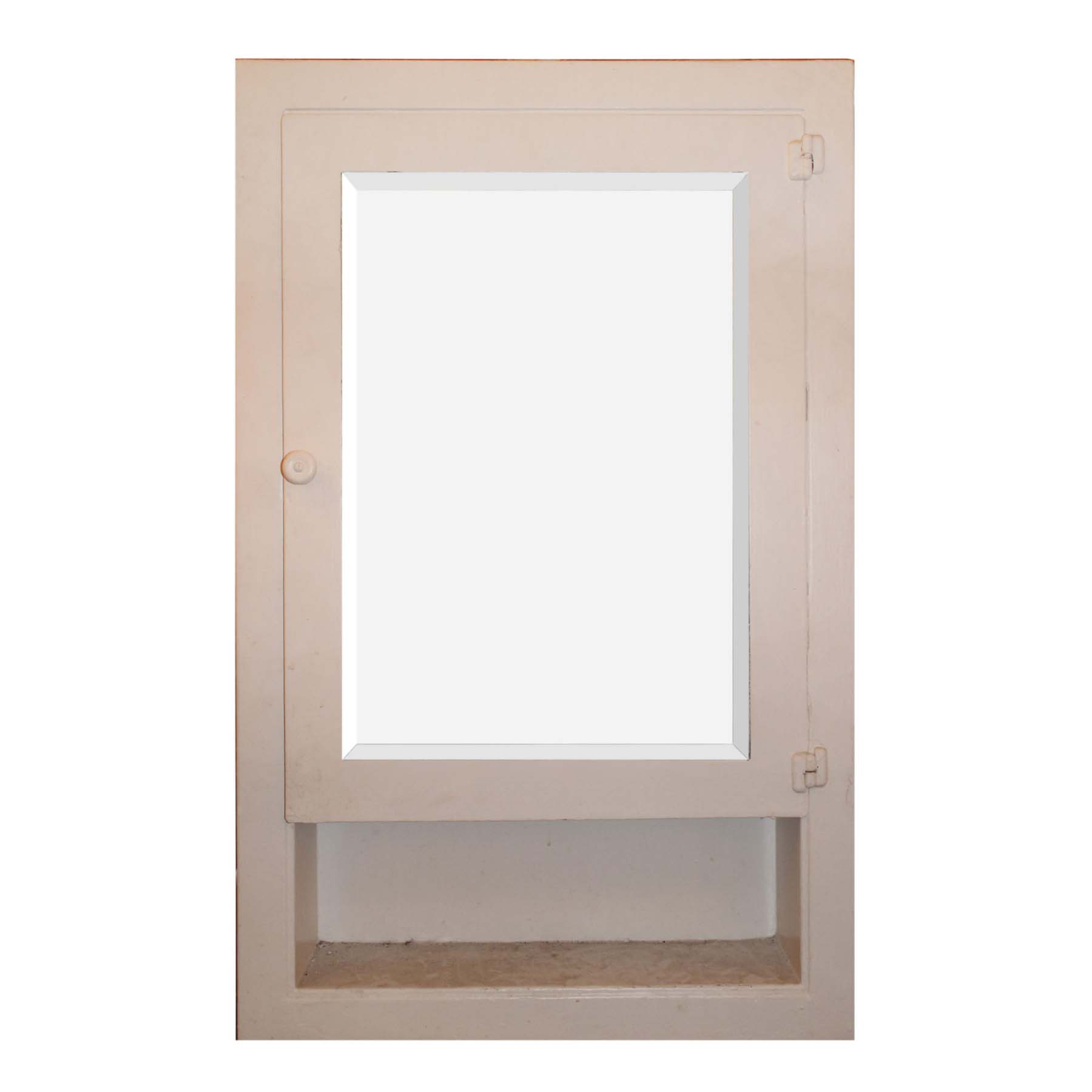 SOLD Salvaged Antique Metal Medicine Cabinet with Mirror, c. 1920-0