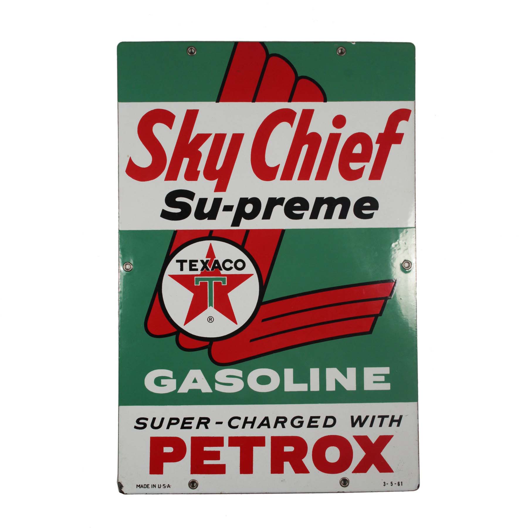 SOLD Vintage Porcelain Texaco Sky Chief Gas Advertising Sign-0