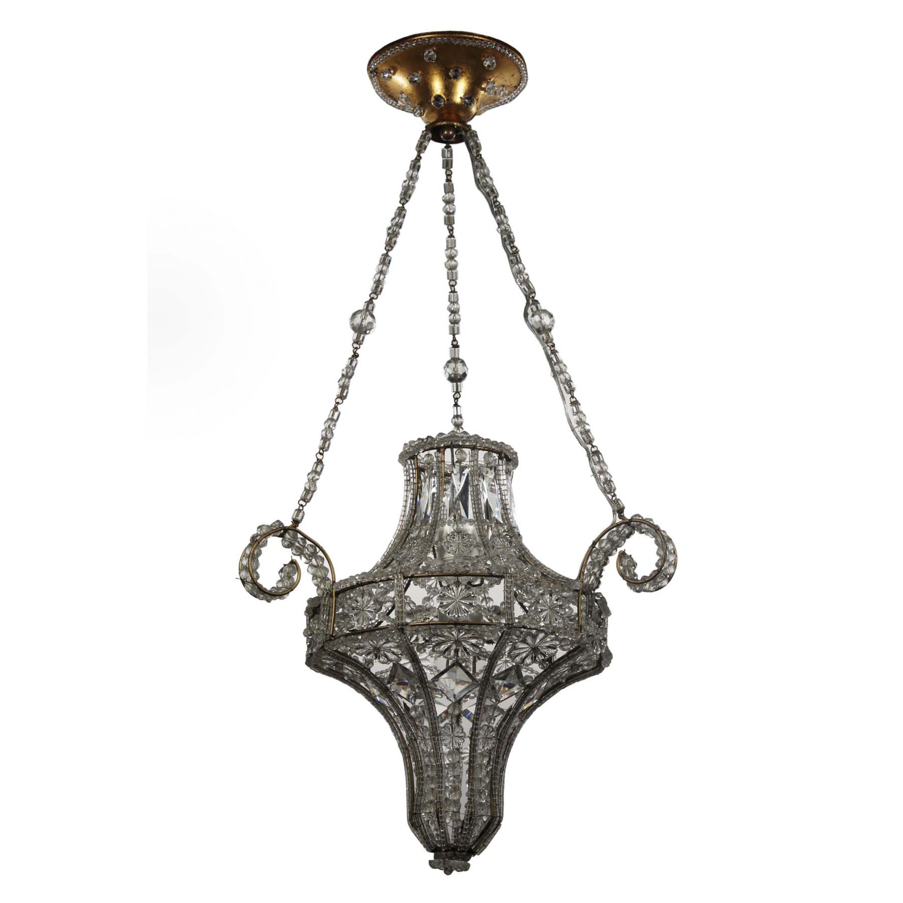 SOLD Vintage Italian Glass Beaded Chandelier-0