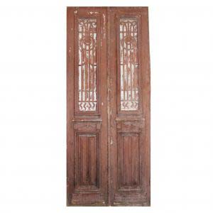 Salvaged French Colonial Revival 40” Door Pair, Early 1900s-0