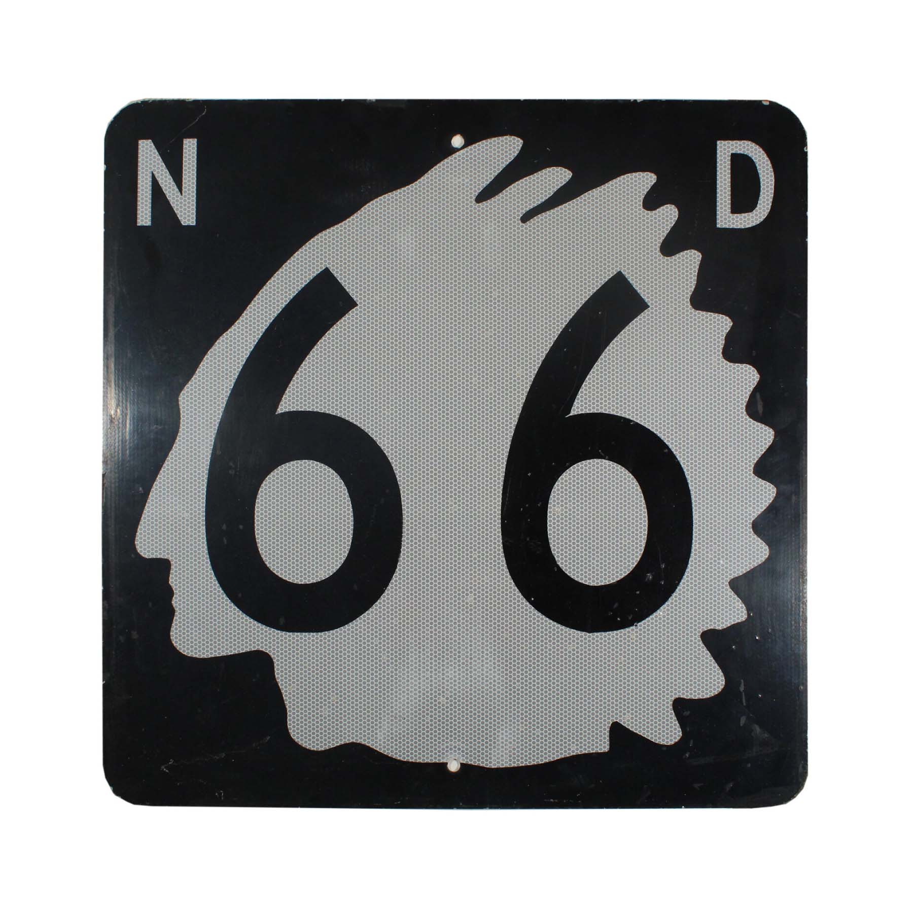SOLD Vintage North Dakota Highway 66 Sign-0
