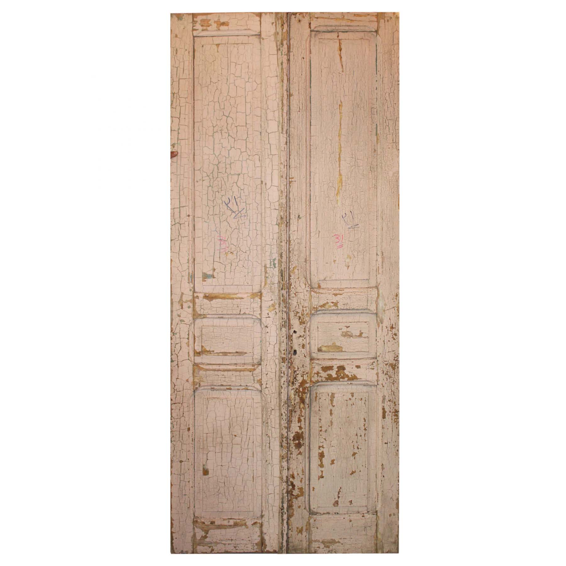 SOLD Salvaged French Colonial 40” Solid Wood Door Pair-0