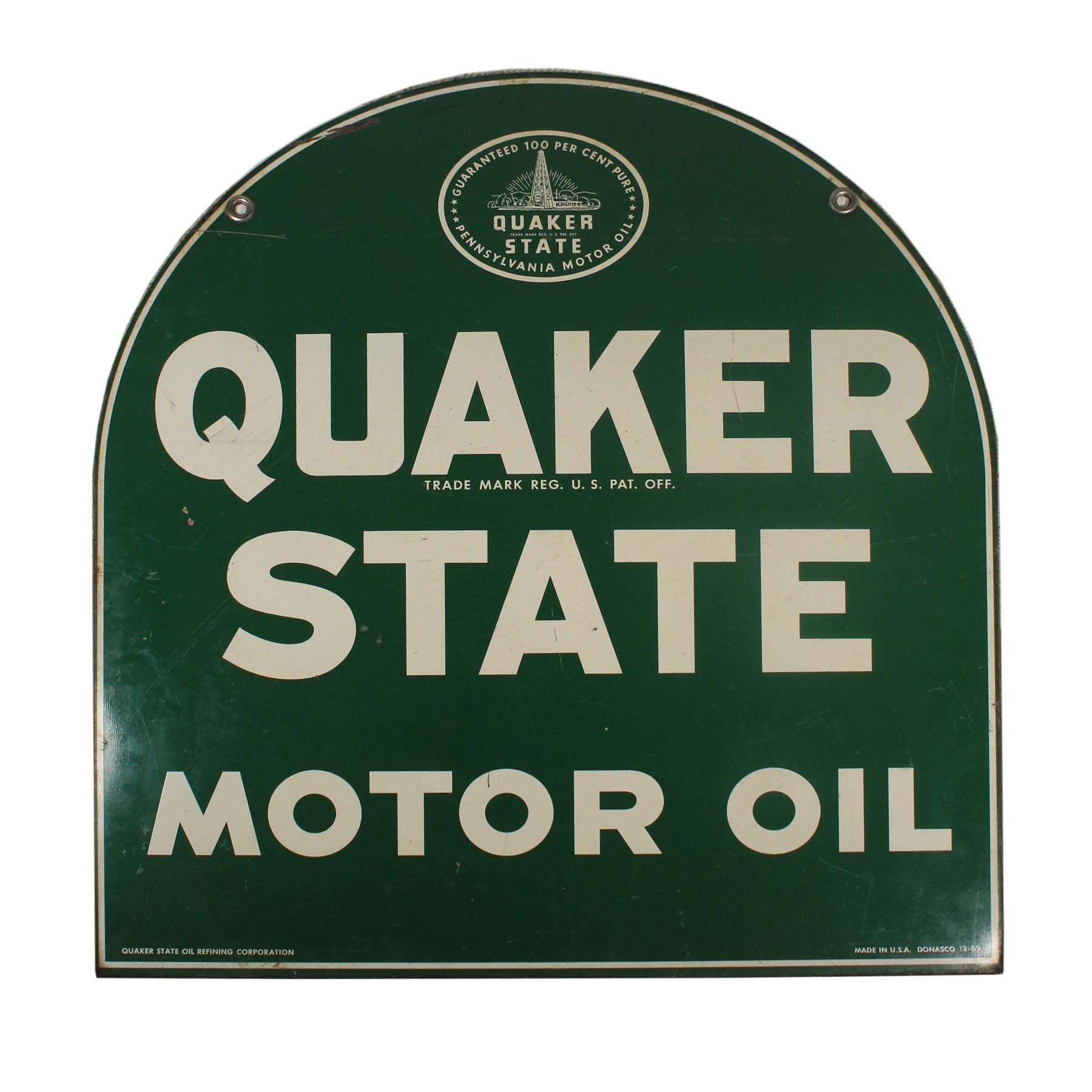 SOLD Vintage Quaker State Motor Oil Sign, c. 1967-0