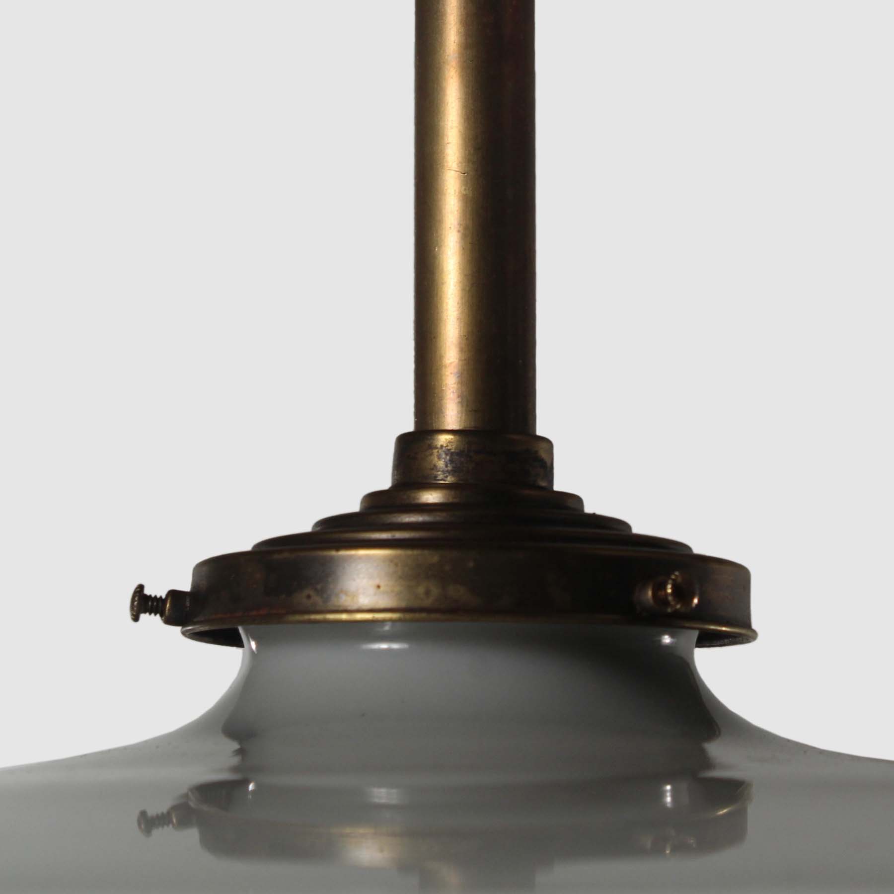 SOLD Antique Pendant Light with Milk Glass Shade and Benjamin Cluster, Early 1900’s-66828