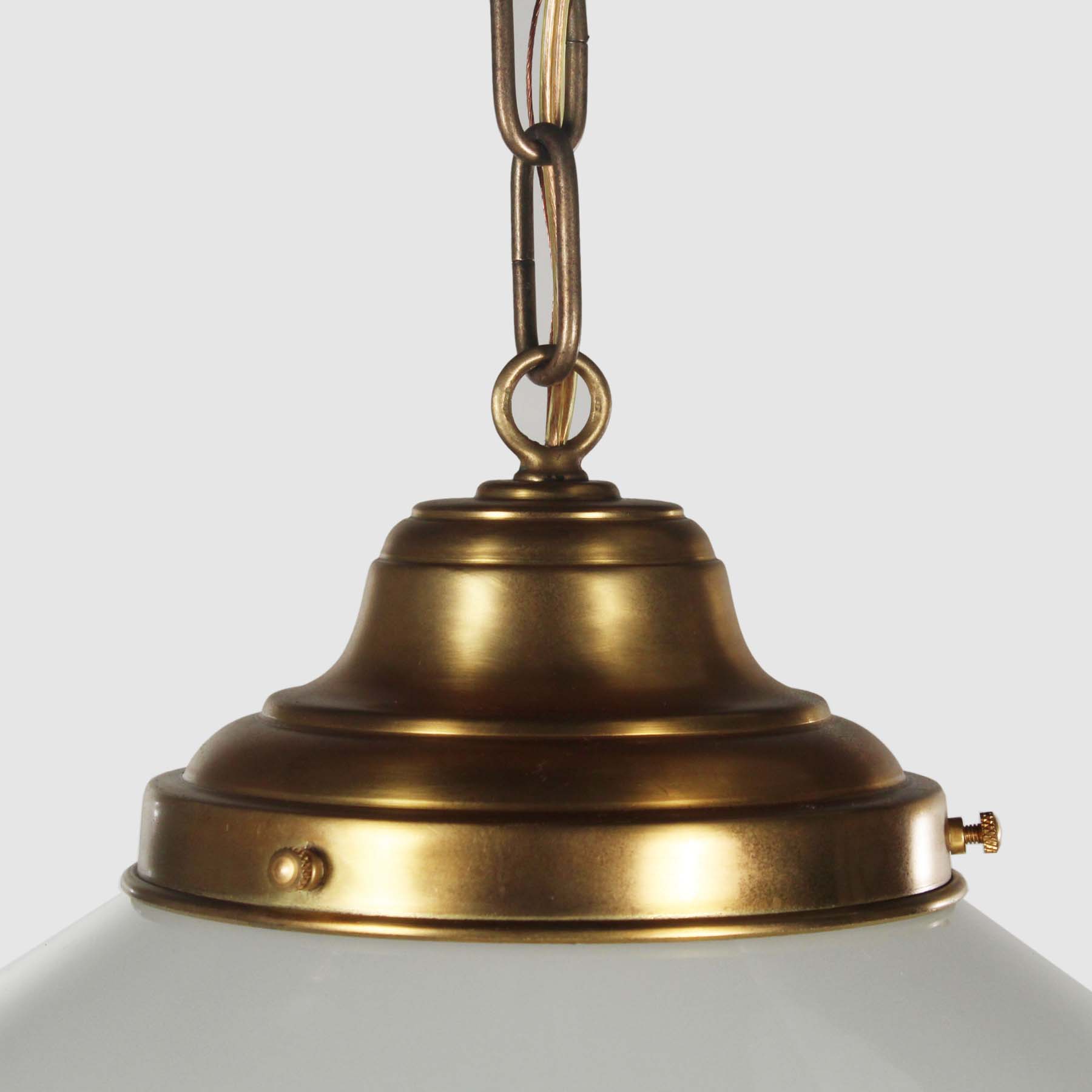 SOLD Antique Art Deco Brass Pendant Lights, c.1930-66824