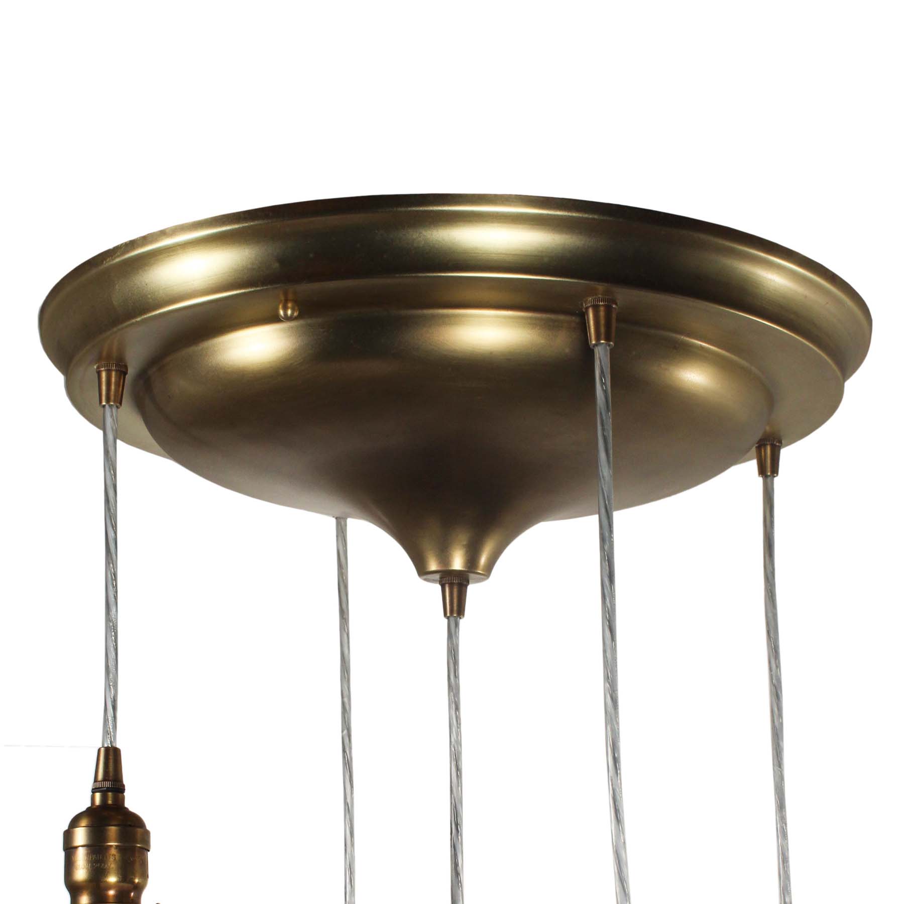 SOLD Antique Semi Flush-Mount Chandelier with Ball Shades-66892