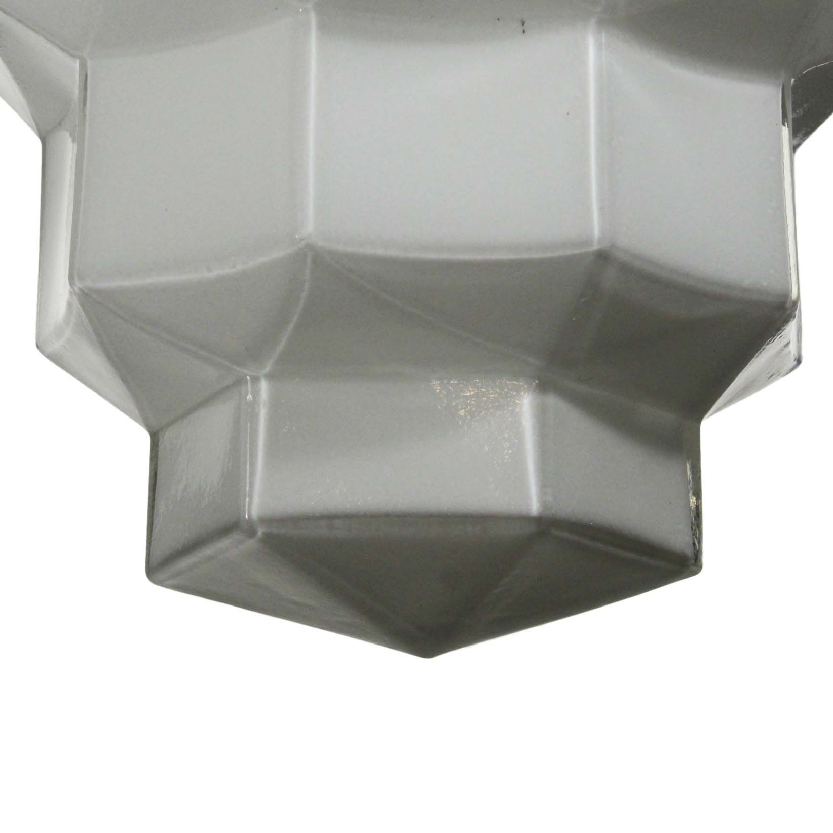SOLD Art Deco Flush Mount with Flash Glass Shade, Antique Lighting-66976