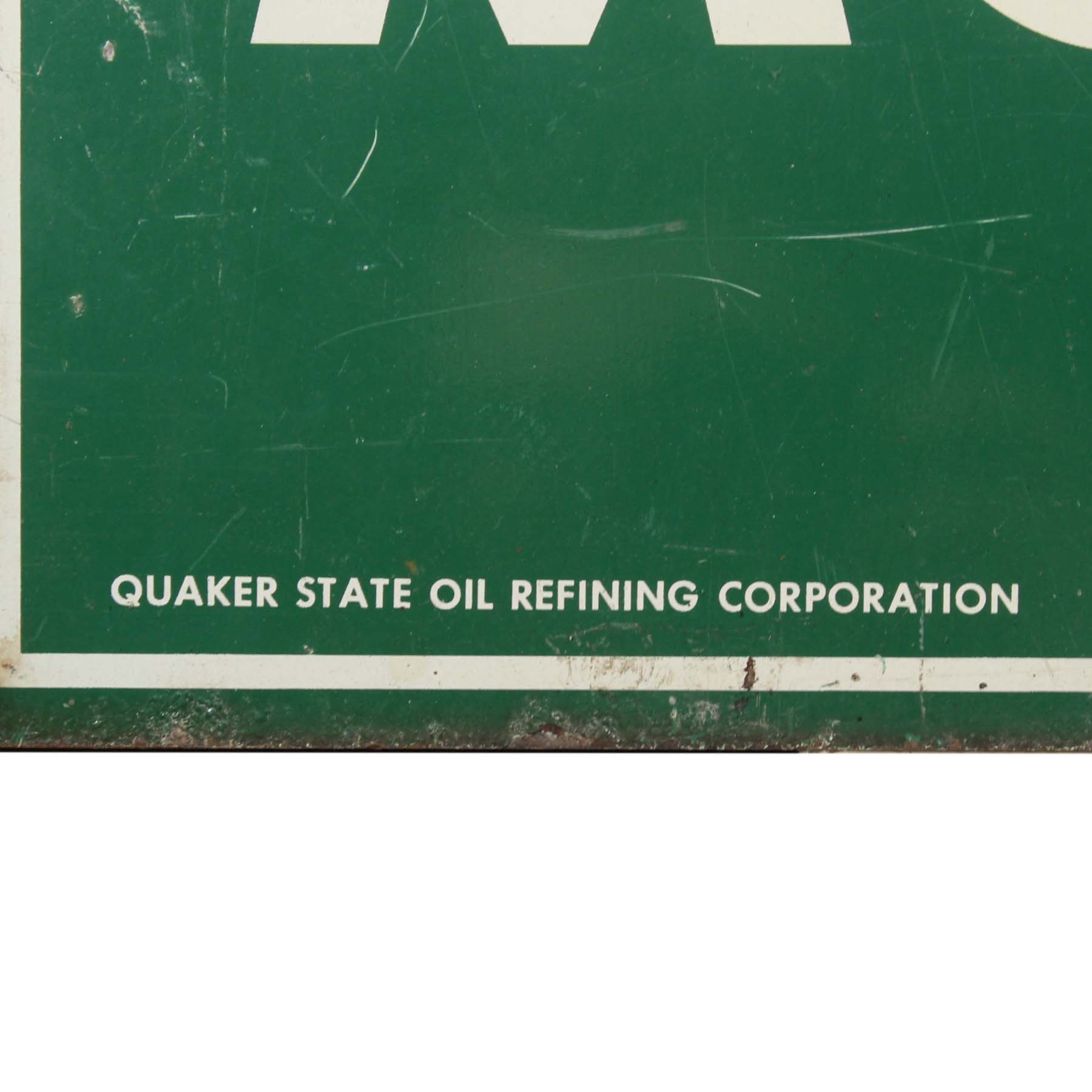 SOLD Vintage Quaker State Motor Oil Sign, c. 1967-67000